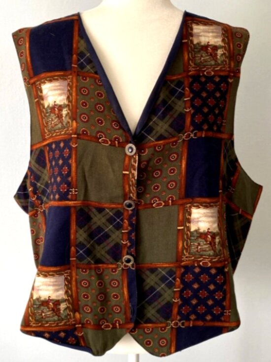 Jantzen Jackets & Blazers - Vintage Cowboy Western Horse Rayon Button Vest Jantzen Classics Women’s XL